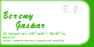bereny gaspar business card